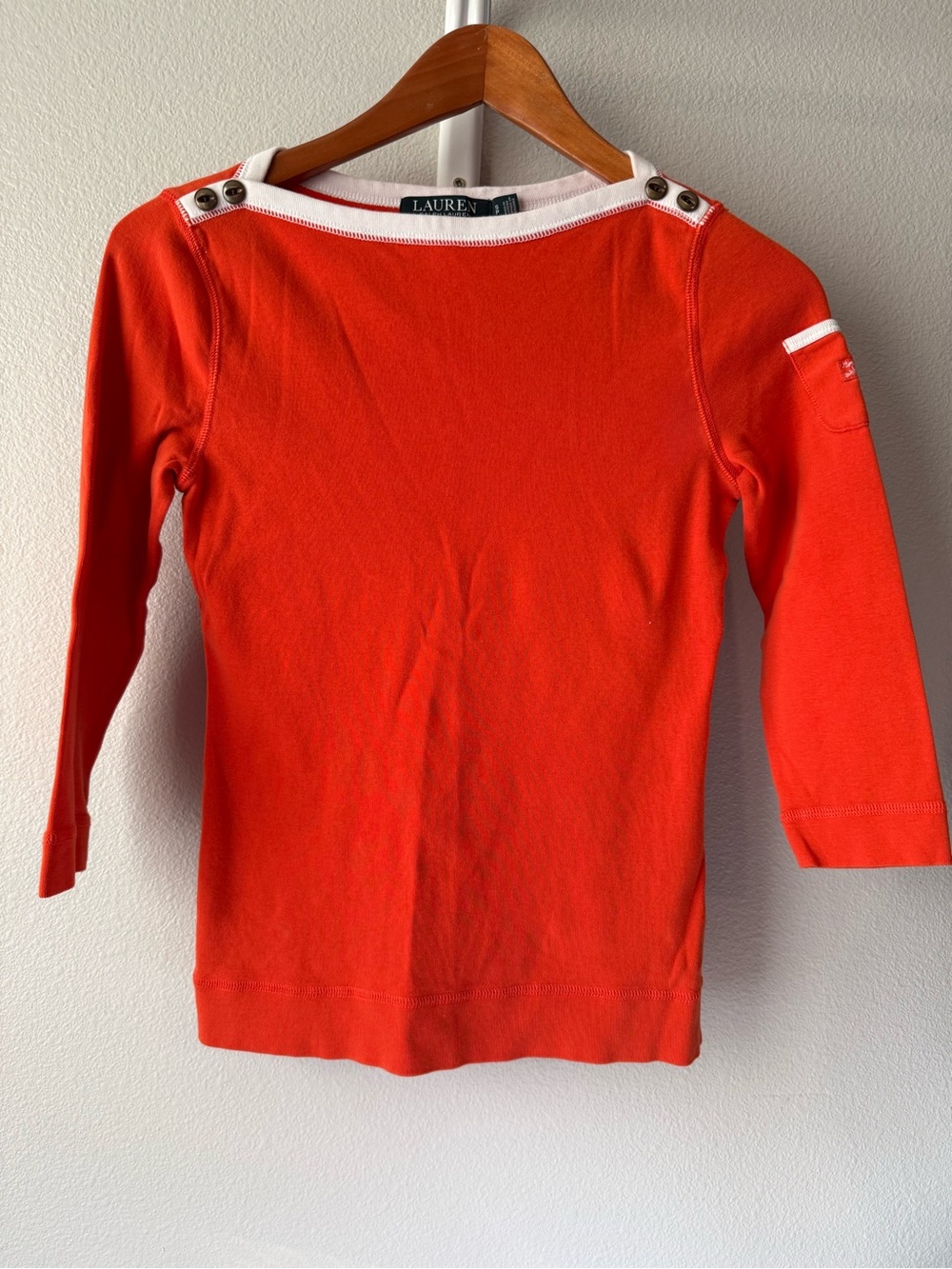 Lauren Ralph Lauren Orange Shirt with White Trim